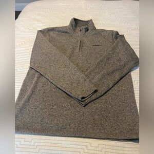 Eddie Bauer Men's 1/4 Zip Up Gray Fleece - XLTall